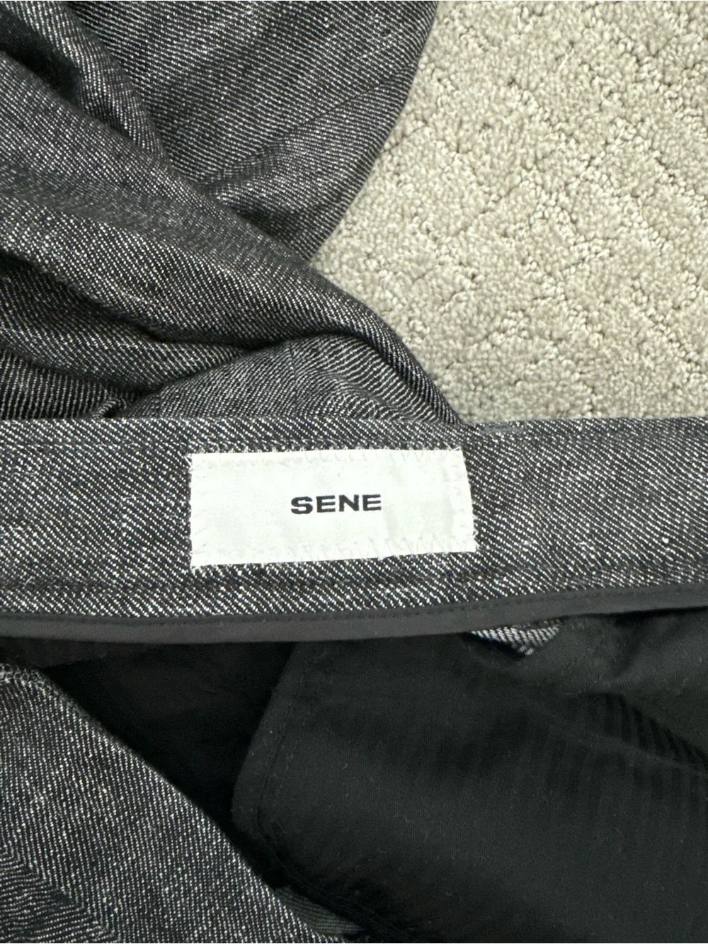 Sene Men's Linen Blend Dress Trousers Charcoal Gray Tailored Pants 35